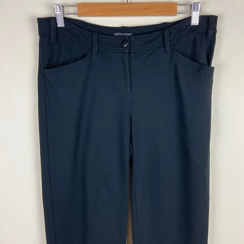 Eileen Fisher Ponte Heavyweight Rayon-Blend Stretch Pant - Black